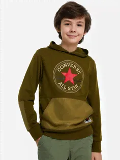 Худи для мальчиков Converse Geared Up Blocked, Зеленый-0