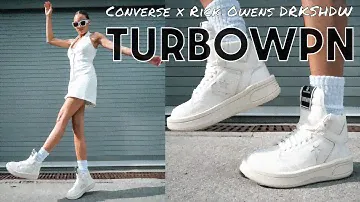 Rick Owens...for a BARGAIN? Rick Owens DRKSHDW x Converse Turbowpn Mid Egret Review How to Style