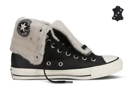 Зимние кожаные кеды Converse (конверс) Chuck Taylor All Star Knee-Hi 540399 черные