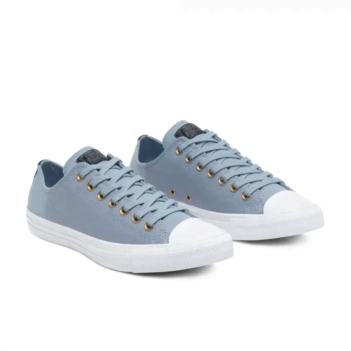 Низкие голубые кеды Converse-0