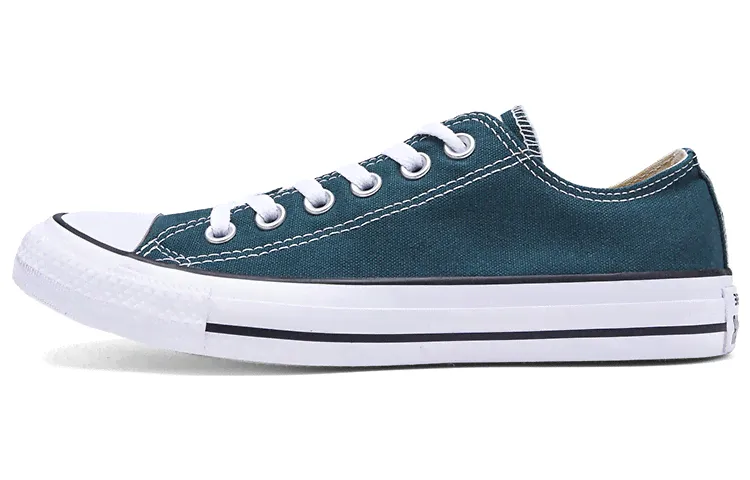 Converse All Star series lightweight, wear-resistant, non-slip, lightweight low-top canvas shoes for men and women with the same blue and green-0