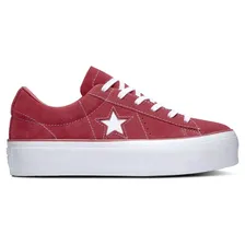 Кеды женские Converse One Star Platform 563488 кожаные красные