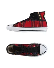 Женские красные высокие кеды и кроссовки CONVERSE фланель