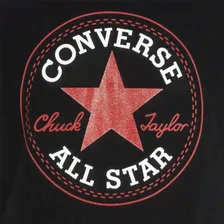Детский Футболка с коротким рукавом Converse Чёрный